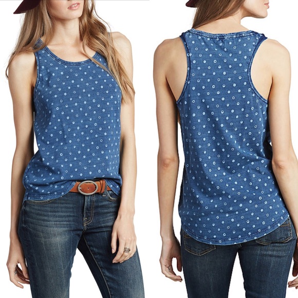 lucky brand polka dot top